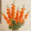 Pack of 6 x 85cm Artificial Orange Larkspur Flower Stems
