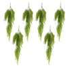Pack of 6 x 100cm Artificial Trailing Green Botanik Hanging Fern Plant with Wired Top Stems - Premium Quality