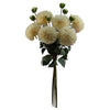 6 x Dhalia PomPom Artificial Flowers Cream