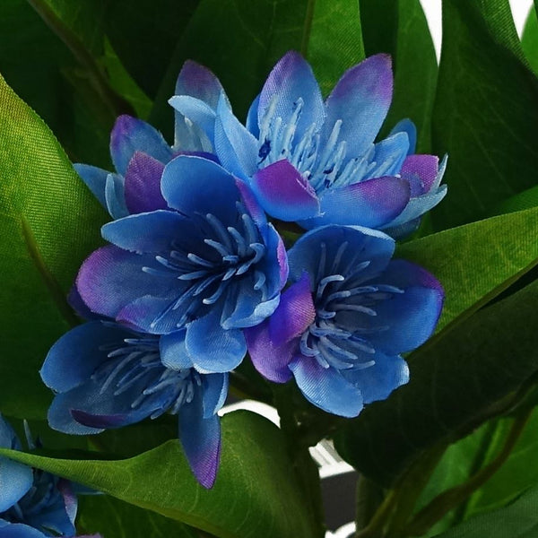 Leaf Design 18cm Artificial Freesia Plant Blue Flowering