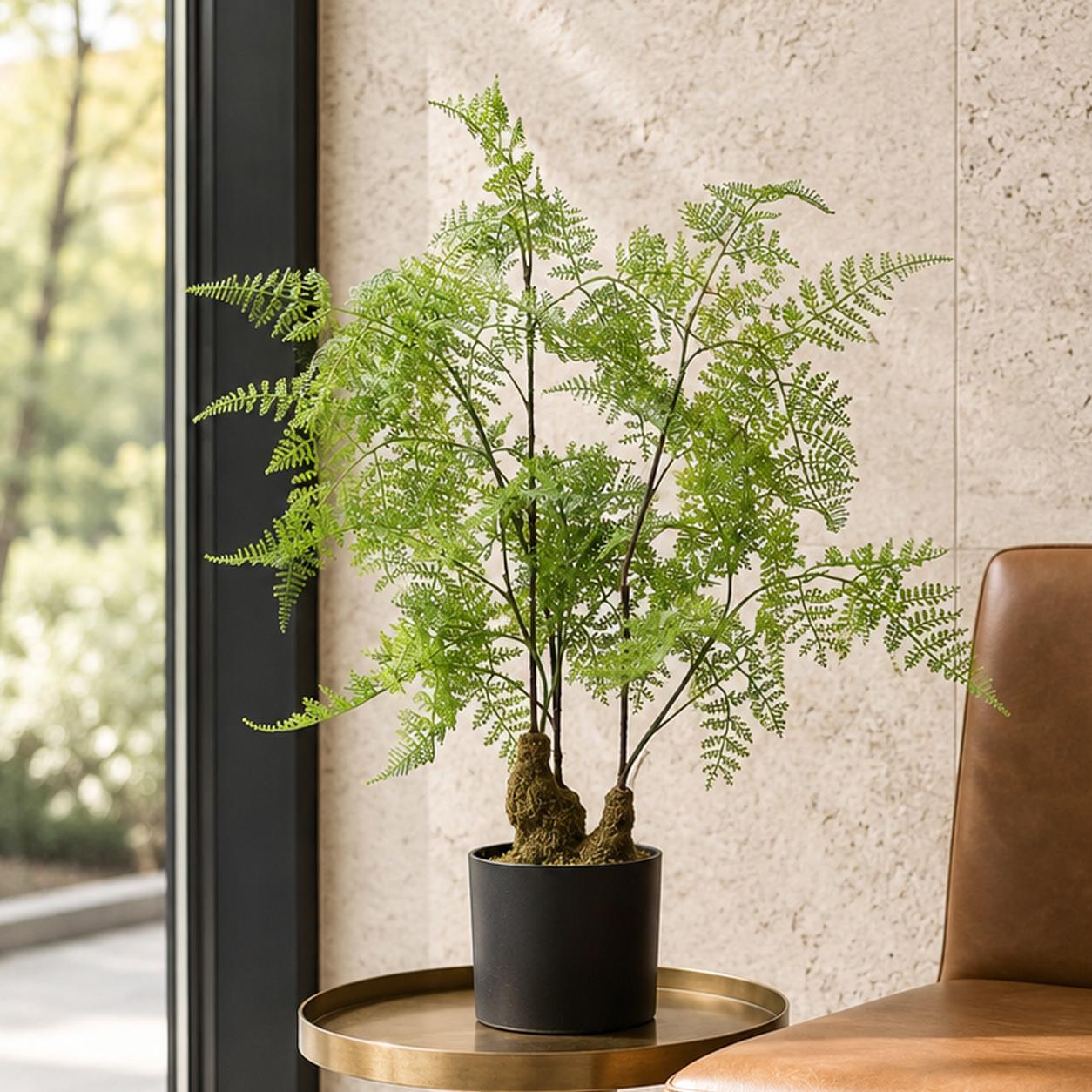 Artificial Fern Plant 60cm Fern 60cm In Plant Pot 2ft