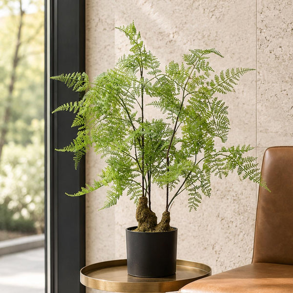 Artificial Fern Plant 60cm Fern 60cm In Plant Pot 2ft