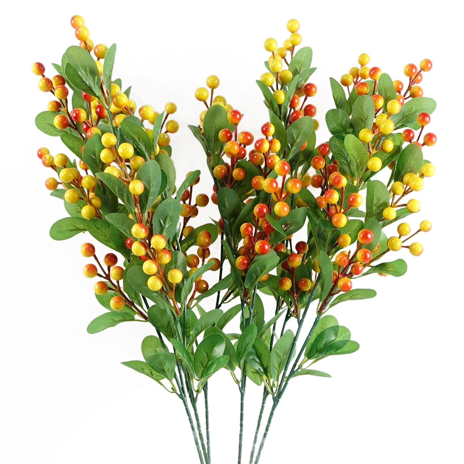 Artificial Foliage Orange Berry Spray 70cm