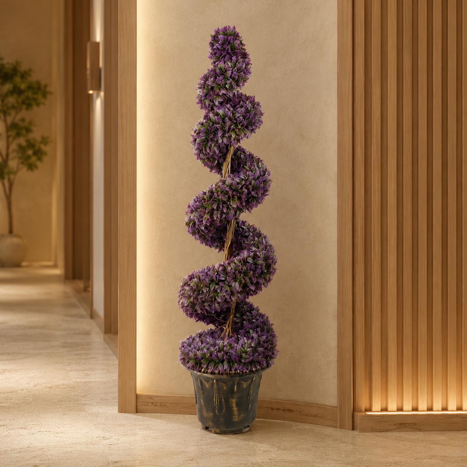 120cm Purple Large Botanik Spiral with Decorative Planter - Premium Quality
