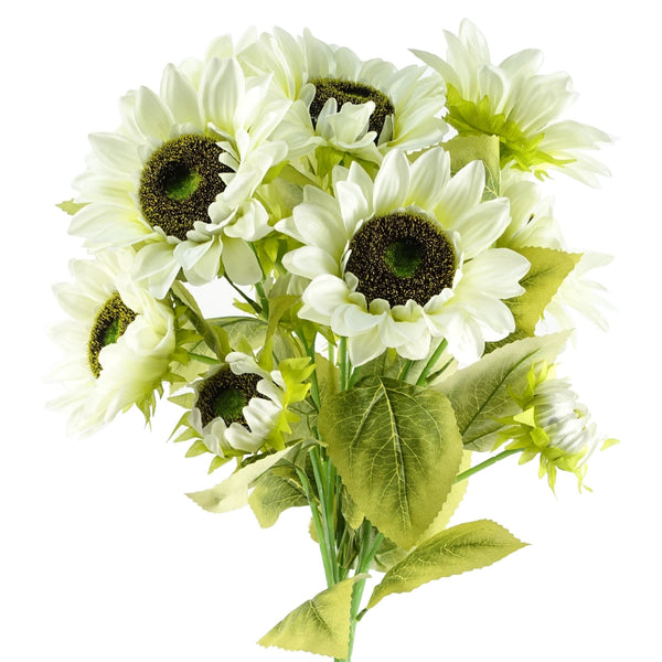 Artificial Flowers White Sunflower - 3 heads 88cm