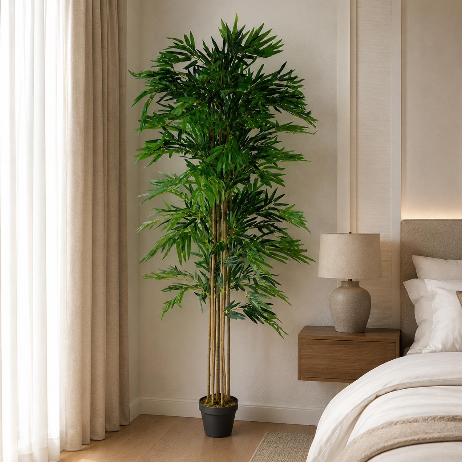 Artificial Bamboo Plants Trees Wood Trunk 180cm 6ft