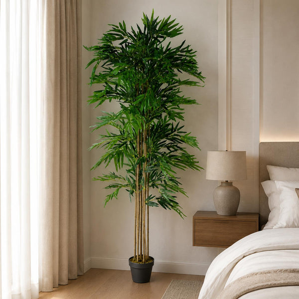 Artificial Bamboo Plants Trees Wood Trunk 180cm 6ft