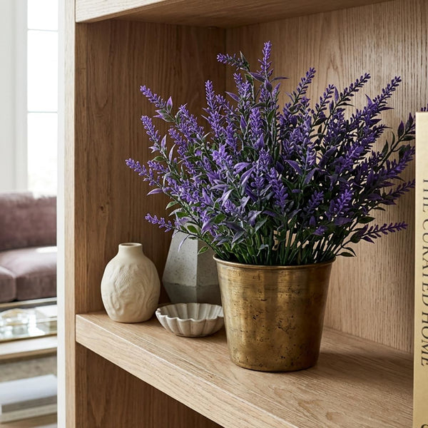 Pack of 6 x 34cm Artificial Purple Heather Stem Plant