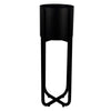 Leaf Metal Planter Plant Pot Black 20 x 18cm