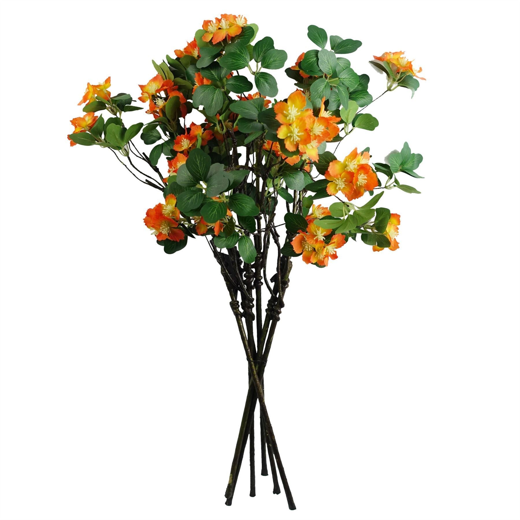 Pack of 6 x 60cm Flower Foliage Spray - Orange - Premium Quality