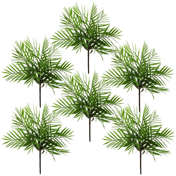 6 x 40cm Artificial Bamboo Palm Bush Plant - Premium Quality