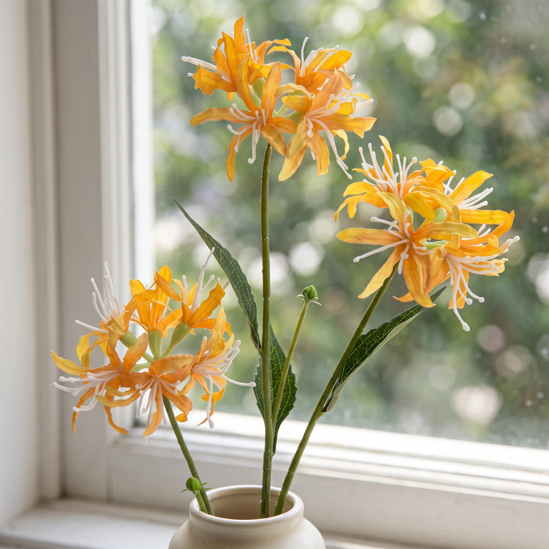 72cm Artificial Yellow Spider Lily Stem