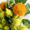 Pack of 6 x 70cm Large Ball Dahlia Artificial Flower Stem Yellow - Premium Quality