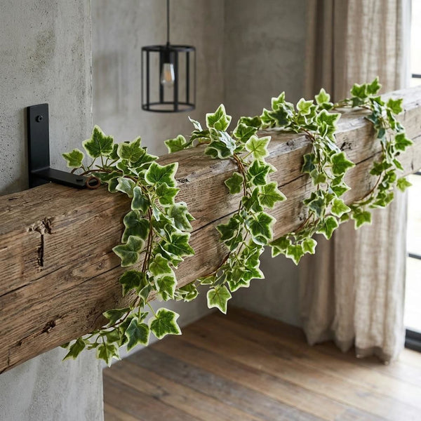 Pack of 6 x 160cm Artificial Ivy Garland Trailing Hanging Plant Faux Foliage - Variegated - Premium Quality