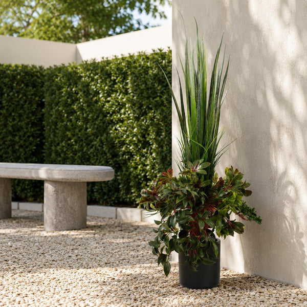 Leaf Design 90cm UV Potted UV Grass
