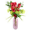 Pack of 6 x 80cm Artificial Tulip Red Stem - Premium Quality