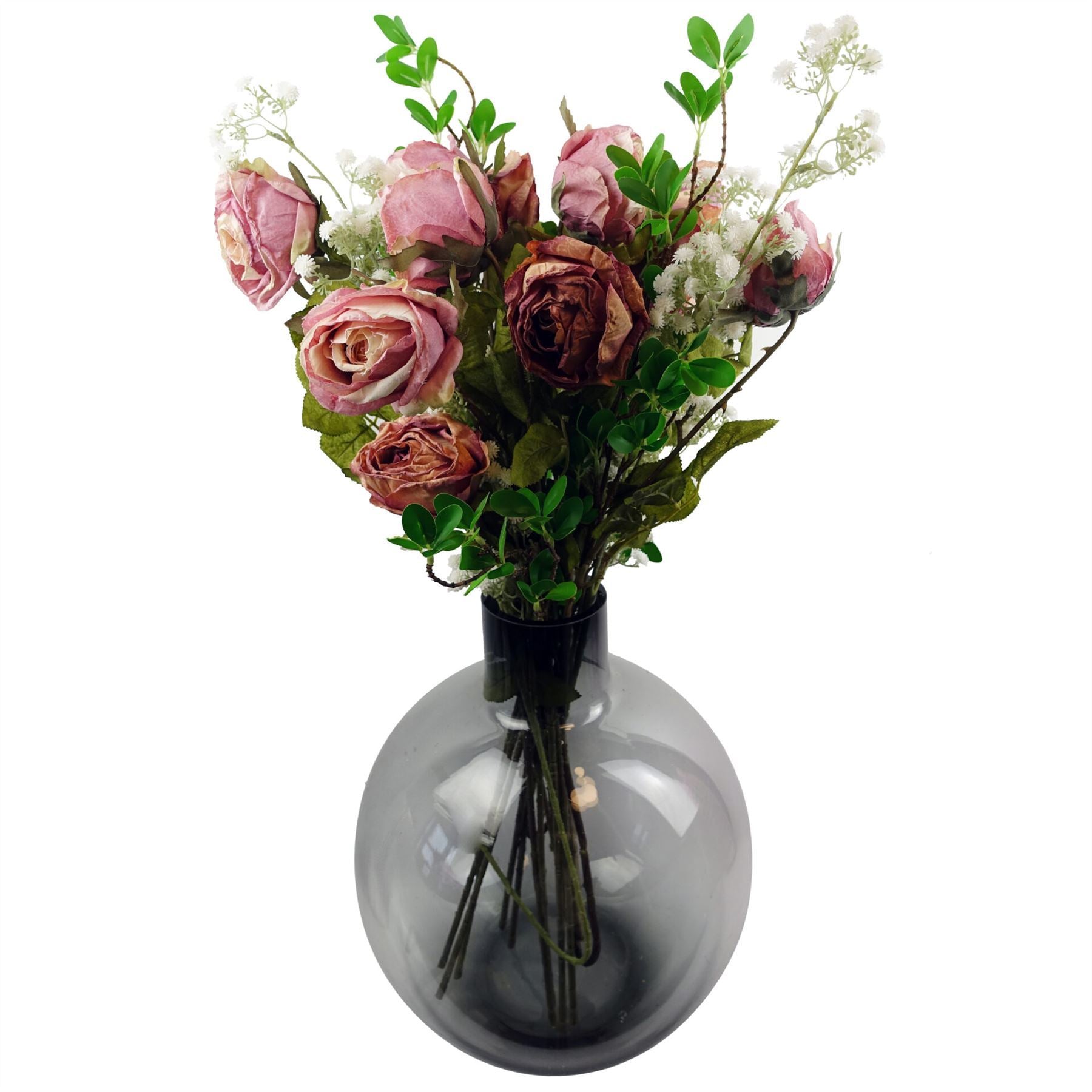 Pack of 6 x 70cm Artificial Dark Pink Rose - Premium Quality