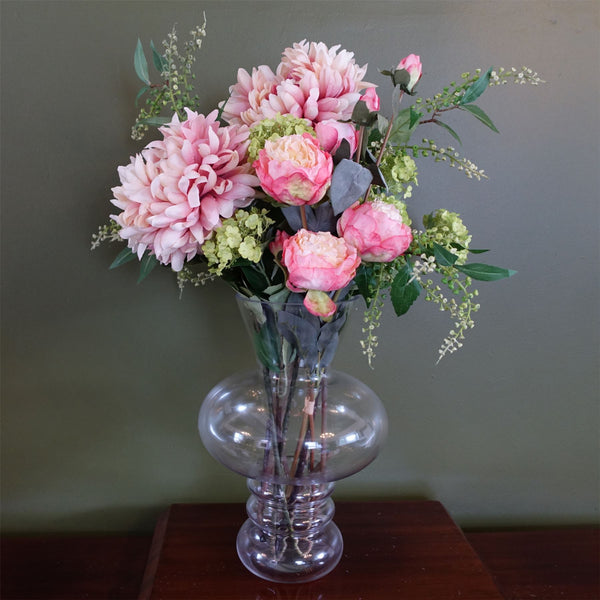 Leaf 60cm Chrysanthemum Mix Glass Bubble Vase