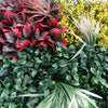 100cm Artificial Tropical Mixed Foliage Green Wall Panel with Red and Yellow Floral Detail