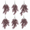 Pack of 6 x 80cm Artificial Dusky Purple Coral Fern Trailing Plant Decorative Hanging Foliage - Premium Quality