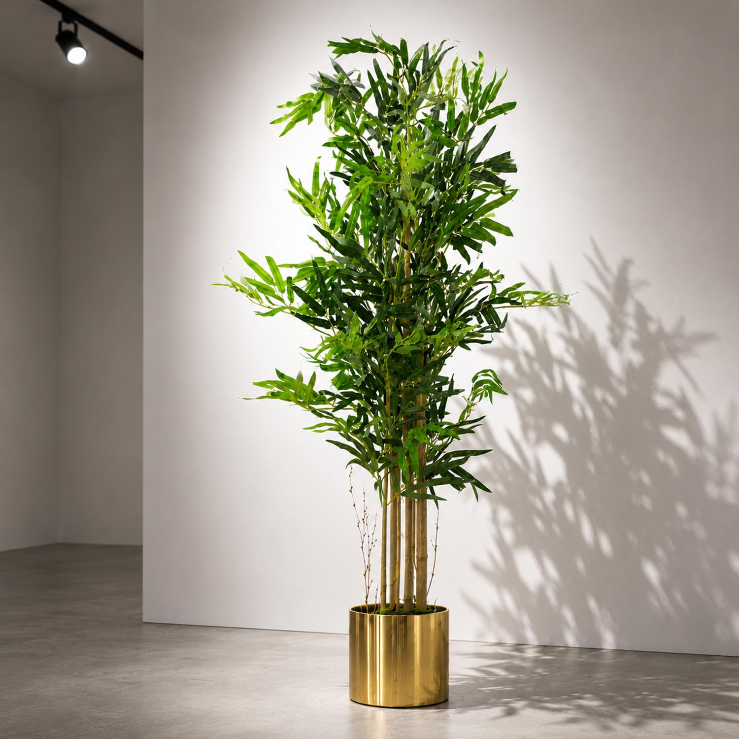 120cm (4ft) Natural Look Artificial Bamboo Plants Trees with Gold Metal Planter