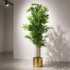 120cm (4ft) Natural Look Artificial Bamboo Plants Trees with Gold Metal Planter