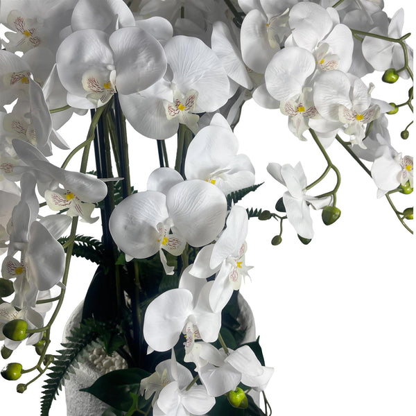 150cm White Orchid Potted Display Artificial