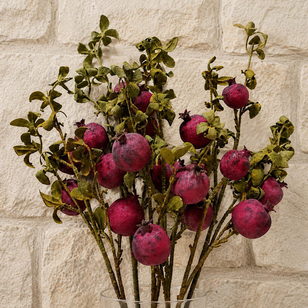 Pack of 6 x 75cm Artificial Pomegranate Stem Artificial Purple
