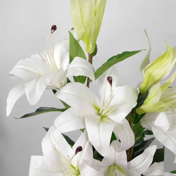 Artificial 90cm (3ft) Lily Stargazer Style Lillies Plant Large Flowers Pink