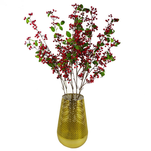 Single Large Red Christmas Berry Spray 80cm Xmas Festive Decoration Botanik