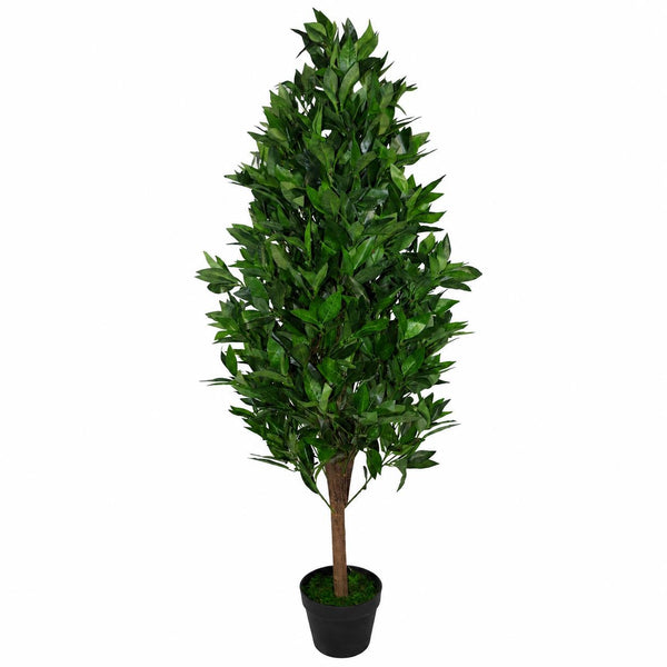 Pair of 120cm (4ft) Artificial Topiary Bay Trees Pyramid Cones - Extra Large
