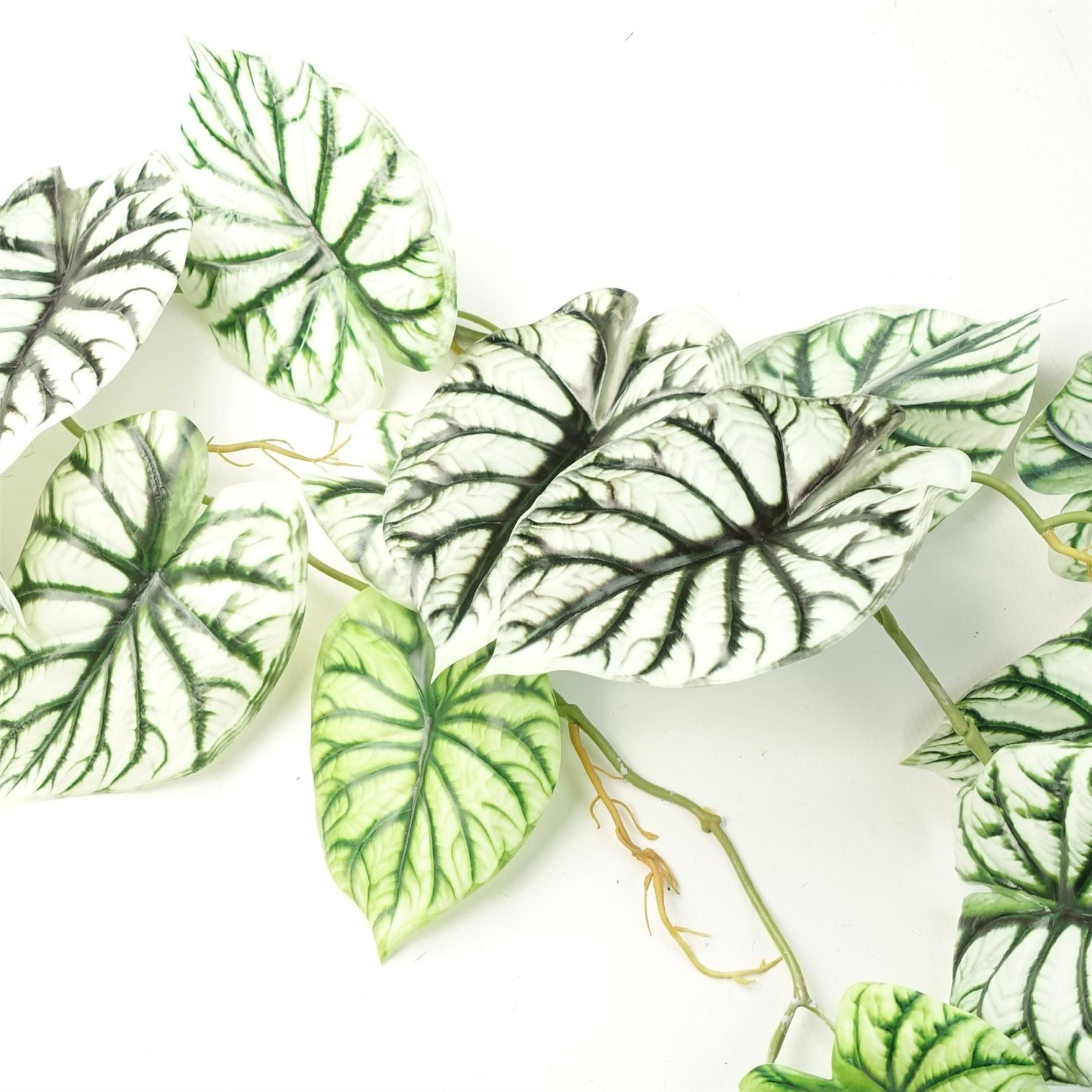 6 x 120cm Artificial Hanging Trailing Plant Alocasia Dragon Scale Light - Premium Quality