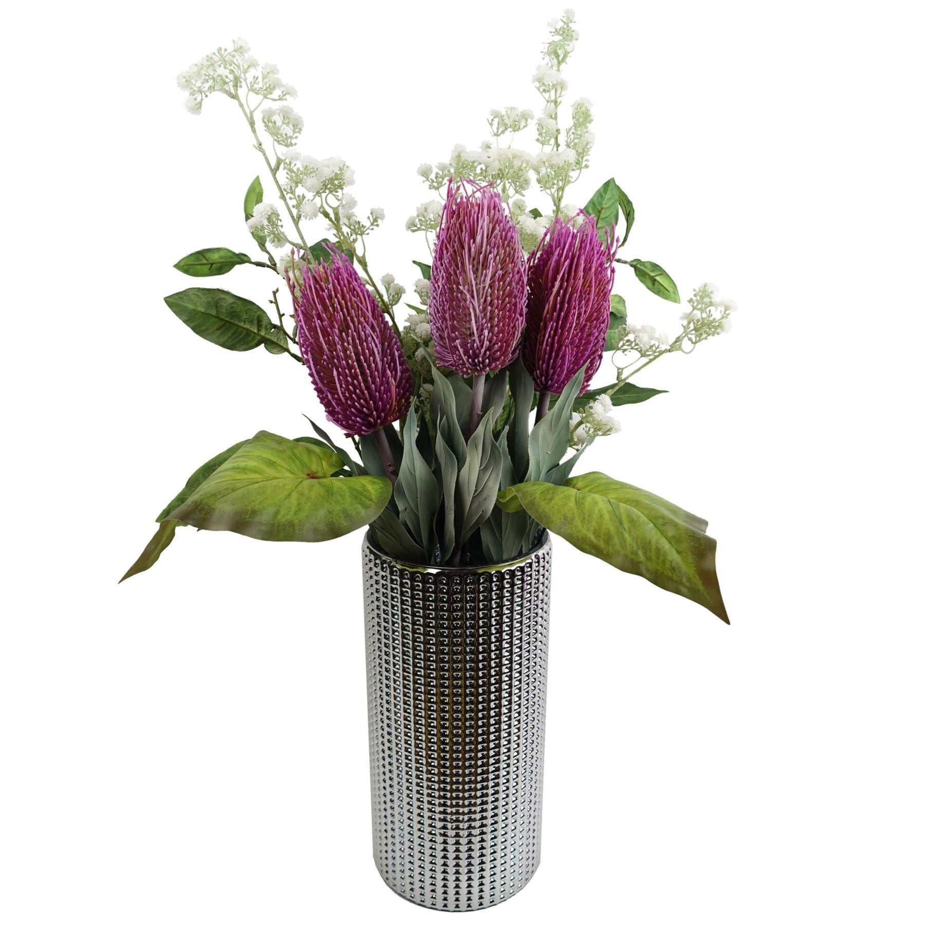 Pack of 6 x 75cm Banksia Menziesii Pink Flower Stem Artificial - Premium Quality