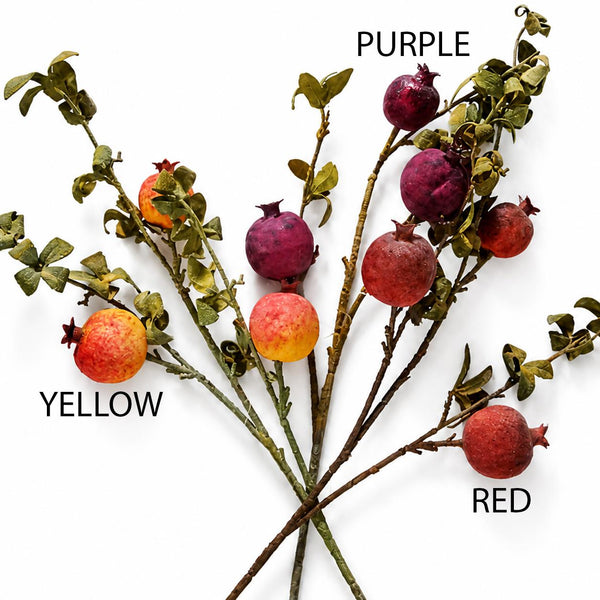 75cm Artificial Pomegranate Stem Artificial Yellow