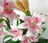 Artificial 90cm (3ft) Lily Stargazer Style Lillies Plant Large Flowers Pink