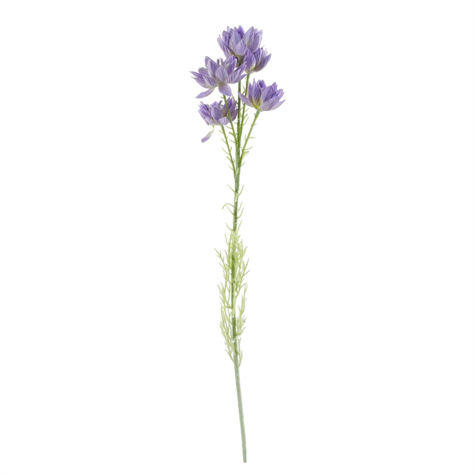 60cm White Rose Purple Starflower Display Glass Vase - Premium Quality
