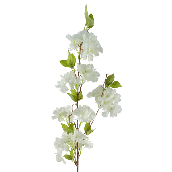 Pack of 6 x 100cm White Artificial Blossom Stem - Premium Quality