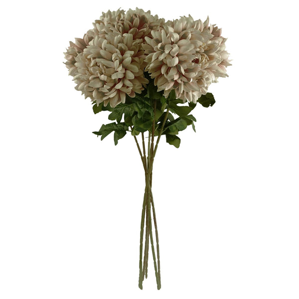 Pack of 6 x 75cm Extra Large Reflex Chrysanthemum - Mushroom - Premium Quality