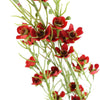 Pack of 6 x 100cm Artificial Foliage Stem with Small Flowers - Red - Premium Quality