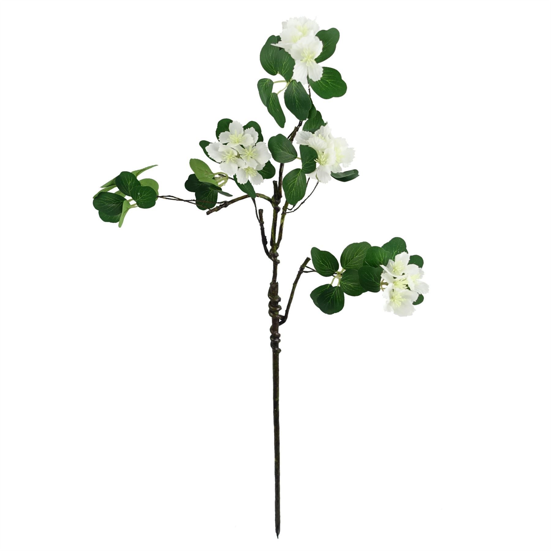 Pack of 6 x 60cm Flower Foliage Spray - White - Premium Quality