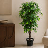 Artificial Ficus Tree Plant Green Extra Large Bushy Ficus 120cm 4ft Realistic Botanik