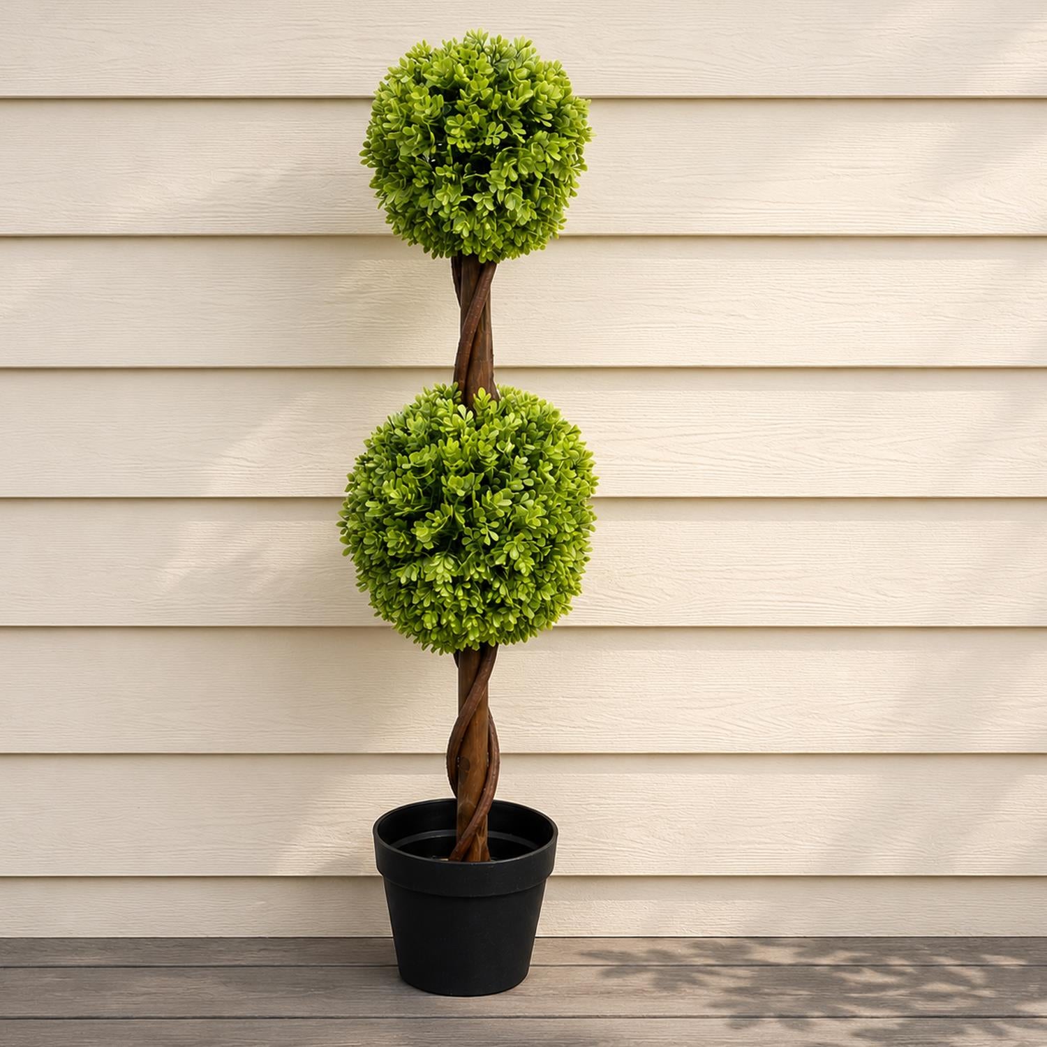 90cm Green Double Ball Topiary Tree - Premium Quality