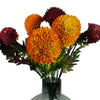 Pack of 6 x 70cm Large Ball Dahlia Artificial Flower Stem Yellow - Premium Quality