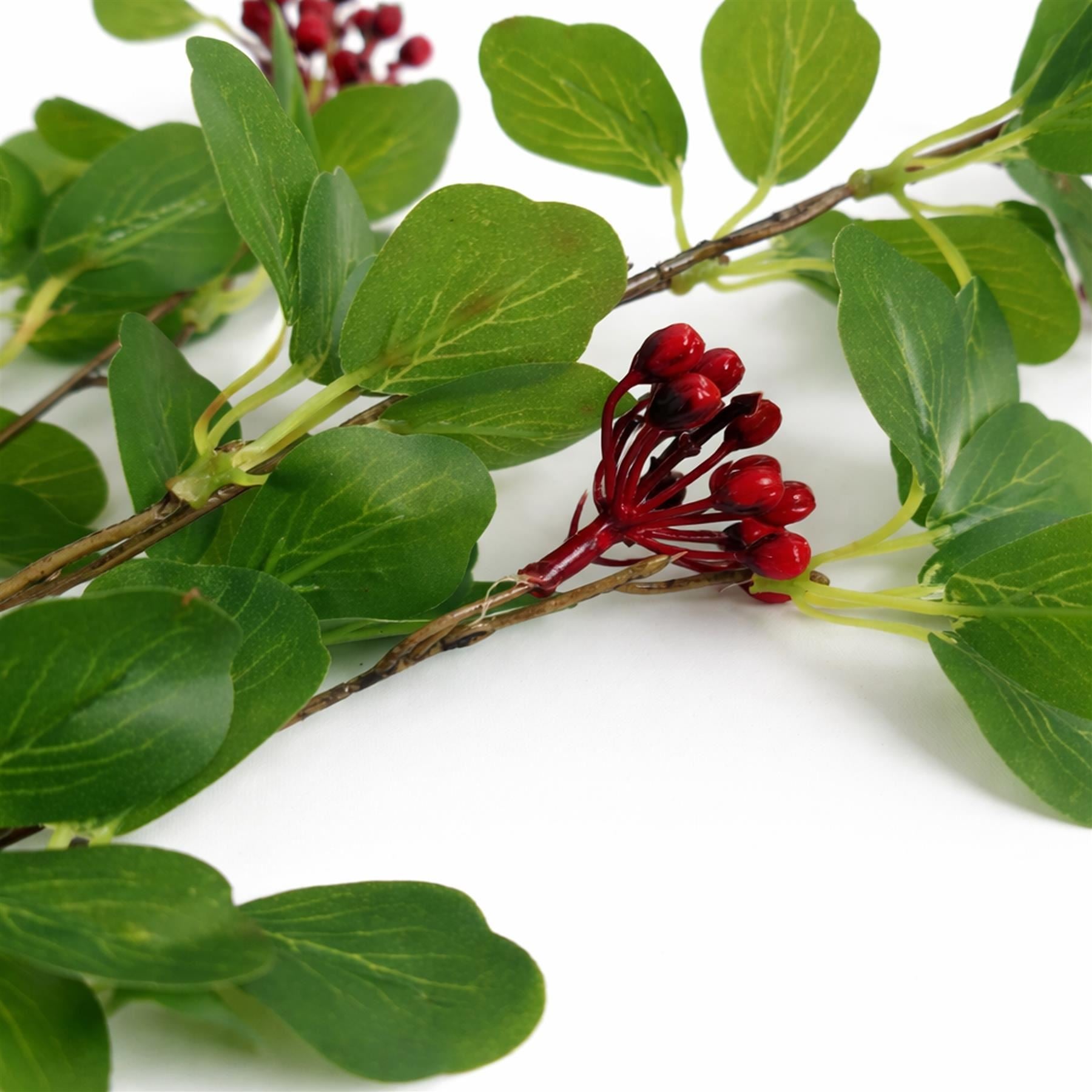 Pack of 6 x 90cm Artificial Berry Foliage Spray Stem