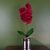 Artificial Orchid Red with Silver Pot 46cm