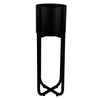 Modern Metal Planter 18cm Smooth Black
