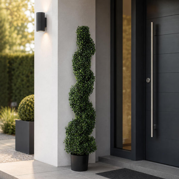 Artificial Topiary Boxwood Tree Spiral Topiary - UV PROTECTED Botanik