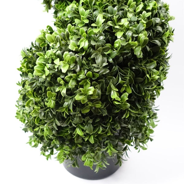 120cm Pair of Spiral Buxus Artificial Tree UV Resistant Outdoor - Premium Quality