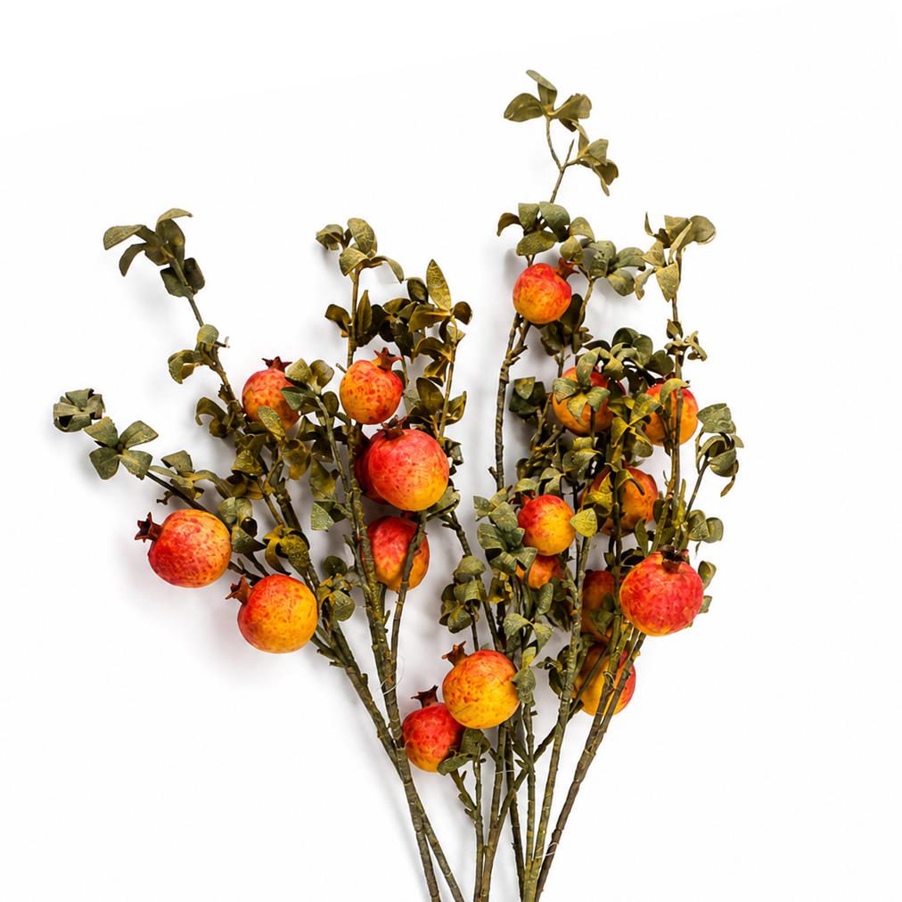 Pack of 6 x 75cm Artificial Pomegranate Stem Artificial Yellow