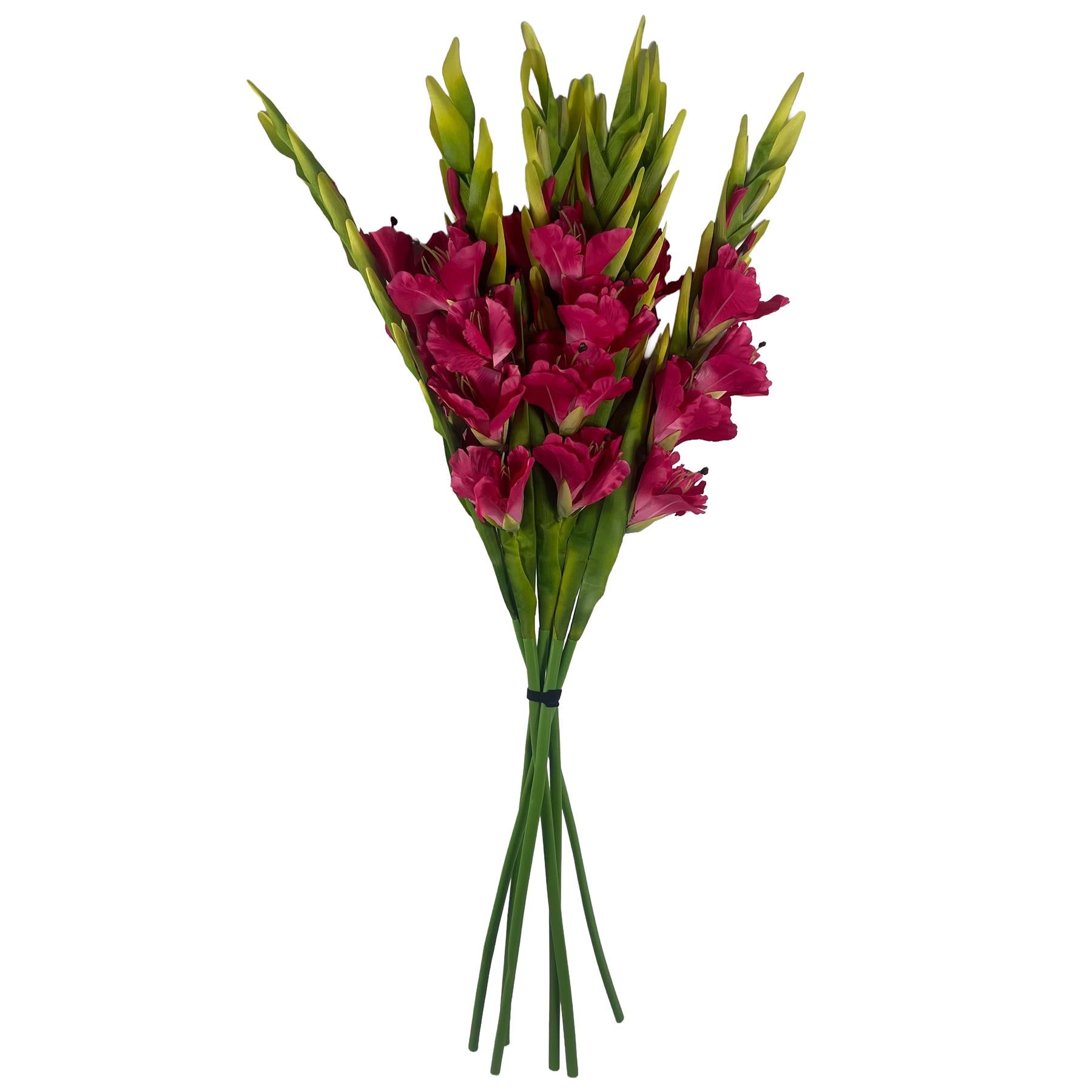 Pack of 6 x 115cm Artificial Pink Gladioli Stem